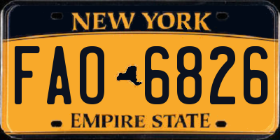 NY license plate FAO6826