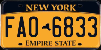 NY license plate FAO6833
