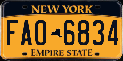 NY license plate FAO6834