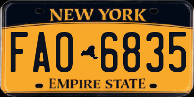NY license plate FAO6835