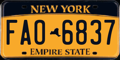 NY license plate FAO6837