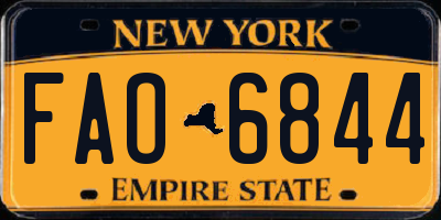 NY license plate FAO6844