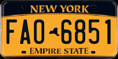 NY license plate FAO6851