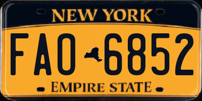 NY license plate FAO6852