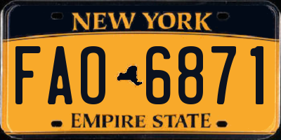 NY license plate FAO6871