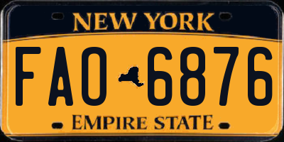 NY license plate FAO6876