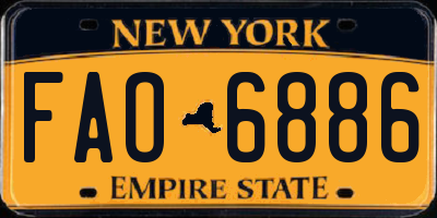 NY license plate FAO6886