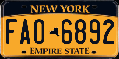 NY license plate FAO6892