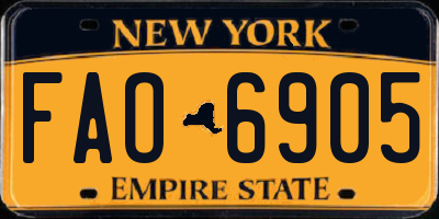 NY license plate FAO6905
