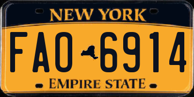 NY license plate FAO6914