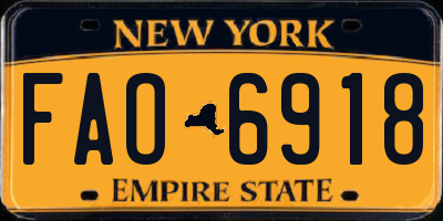 NY license plate FAO6918