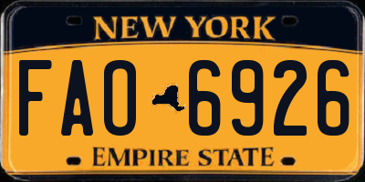 NY license plate FAO6926