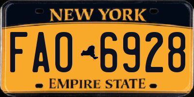 NY license plate FAO6928