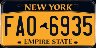 NY license plate FAO6935