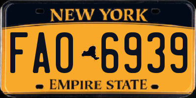 NY license plate FAO6939