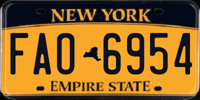 NY license plate FAO6954