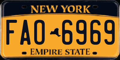 NY license plate FAO6969