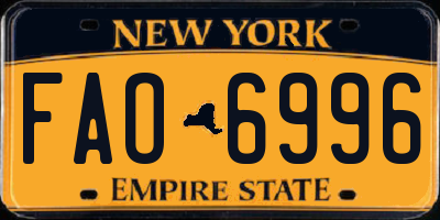 NY license plate FAO6996