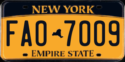 NY license plate FAO7009