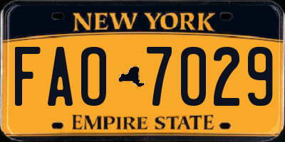 NY license plate FAO7029