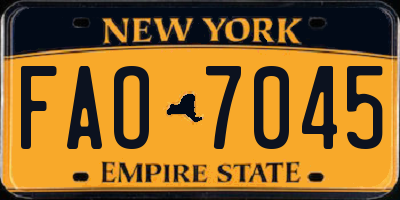 NY license plate FAO7045