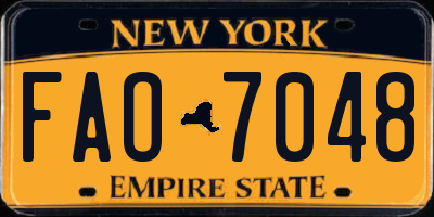 NY license plate FAO7048