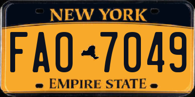 NY license plate FAO7049