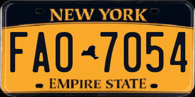 NY license plate FAO7054