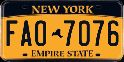 NY license plate FAO7076