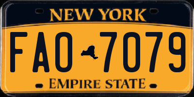 NY license plate FAO7079