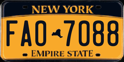 NY license plate FAO7088