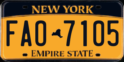 NY license plate FAO7105