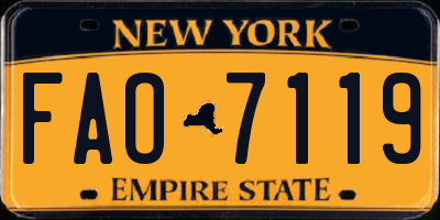 NY license plate FAO7119
