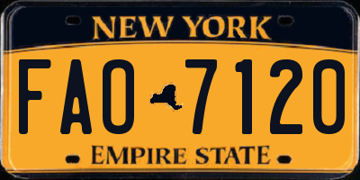 NY license plate FAO7120