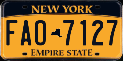 NY license plate FAO7127