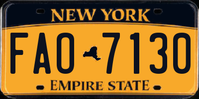 NY license plate FAO7130