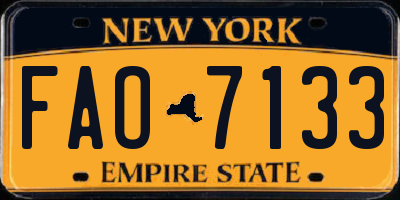 NY license plate FAO7133