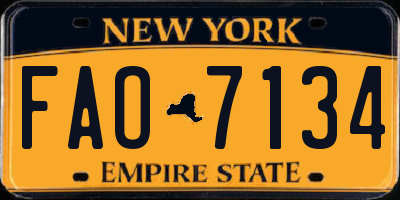NY license plate FAO7134