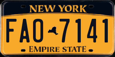 NY license plate FAO7141
