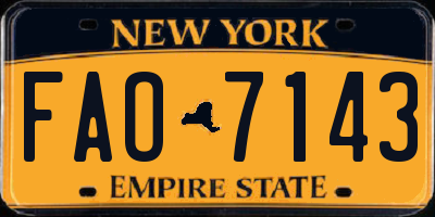 NY license plate FAO7143