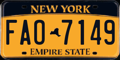 NY license plate FAO7149