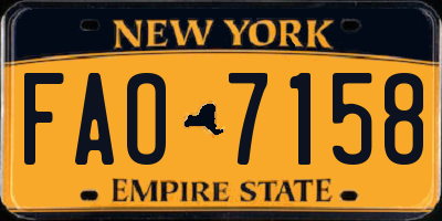 NY license plate FAO7158