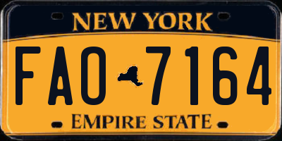 NY license plate FAO7164