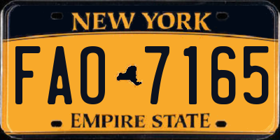 NY license plate FAO7165