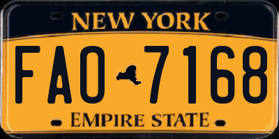 NY license plate FAO7168