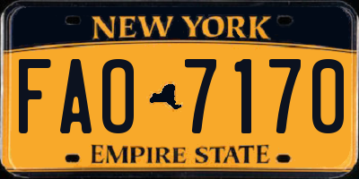NY license plate FAO7170