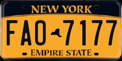 NY license plate FAO7177