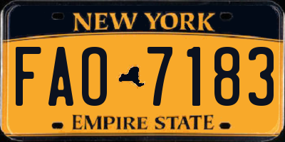 NY license plate FAO7183
