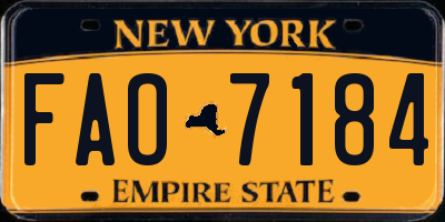 NY license plate FAO7184
