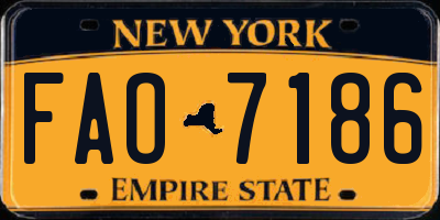 NY license plate FAO7186